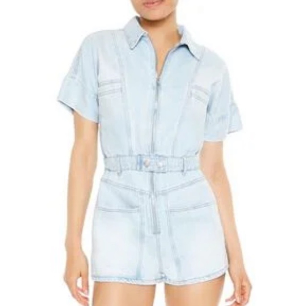 Denim romper size medium new